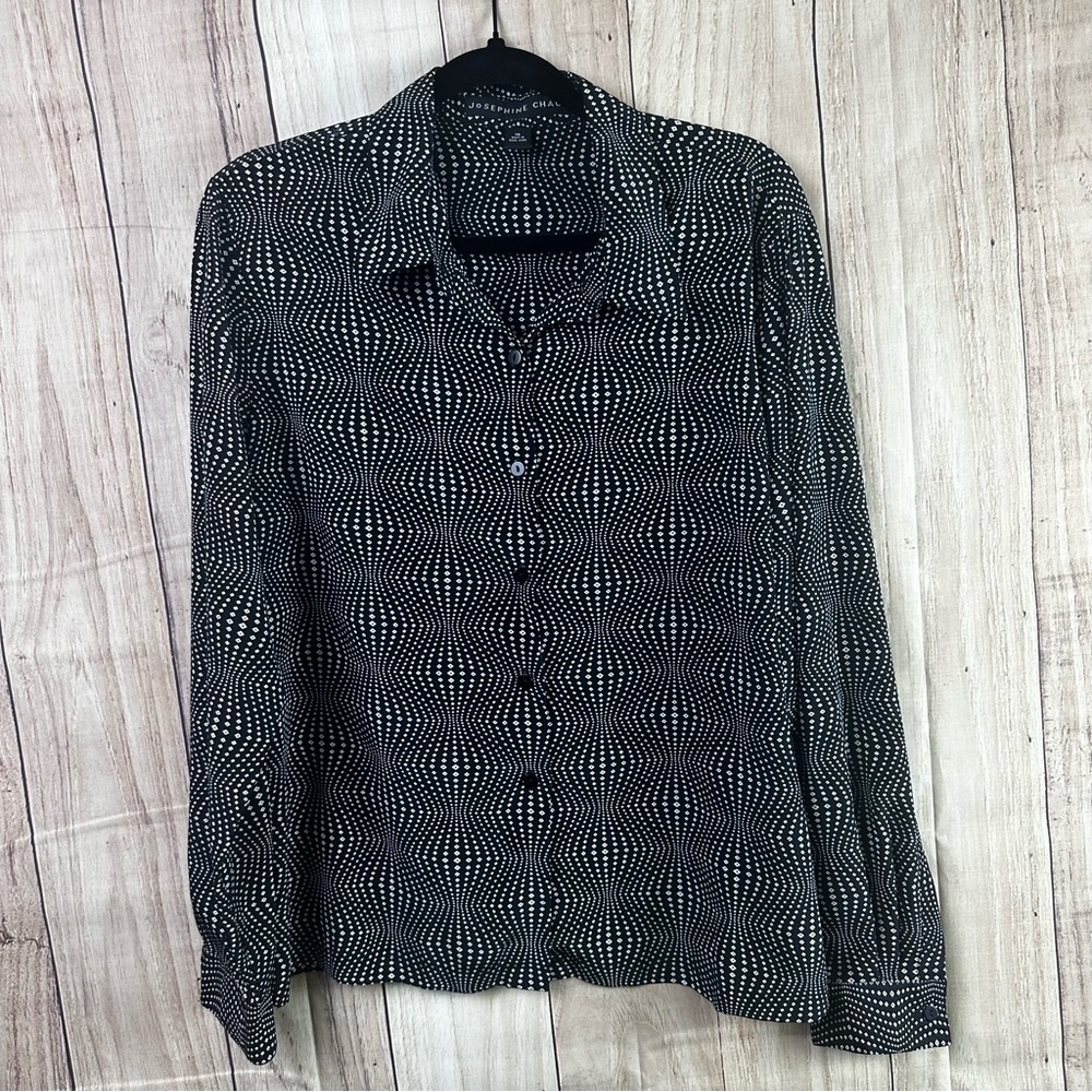 Josephine Chaus Black and White Geometric Shirt